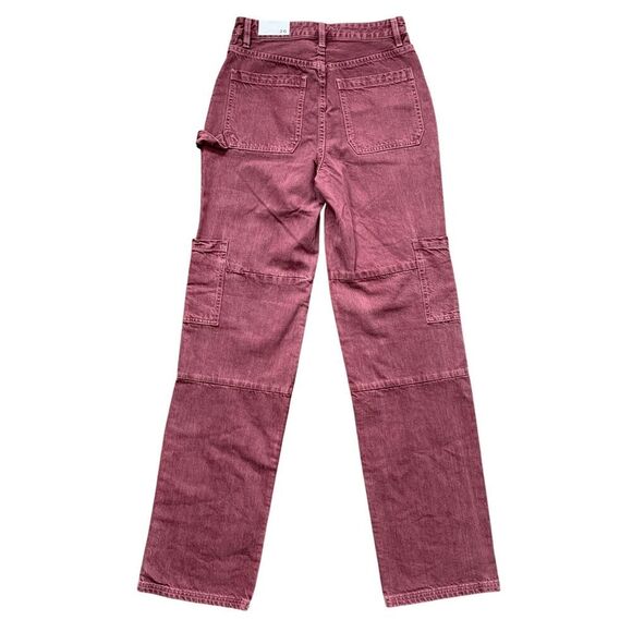 NEW Pacsun 90s BF Carpenter Jeans Burgundy Women's Size 26 - Picture 4 of 8